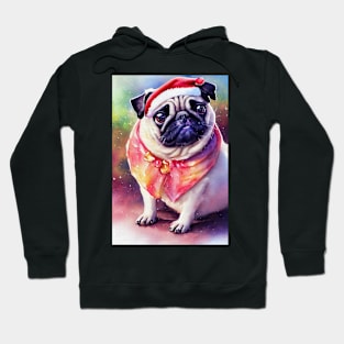 Watercolor pug Hoodie